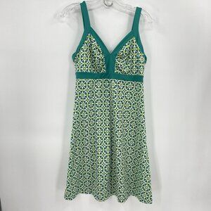 Patagonia Green Minette Cut Out Back Dress Sporty Athleisure Fit Flare Womens L